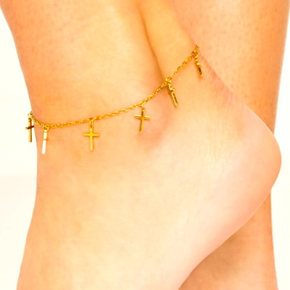 NWT Cross Charm Anklet